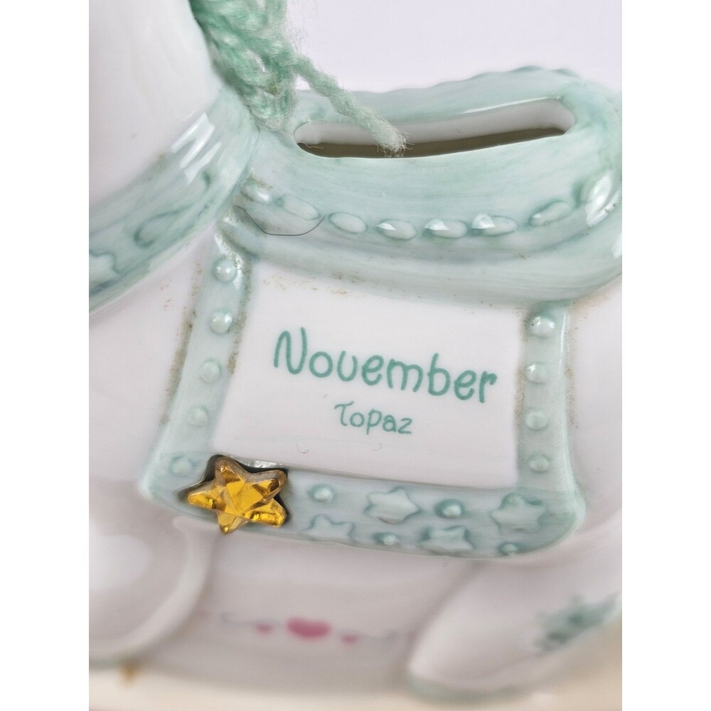 Precious Moments Count Your Blessings November Topaz Rocking Horse Bank - Picture 8 of 8